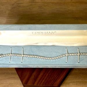 Epiphany platinum clad silver diamonique tennis bracelet, 8.25 inches